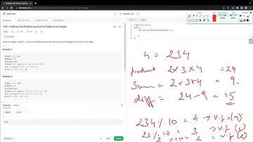 Subtract the Product and Sum of Digits of an Integer | LeetCode 1281 | Cpp