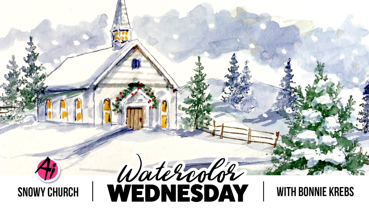 Ai Watercolor - Snowy Church - Youtube