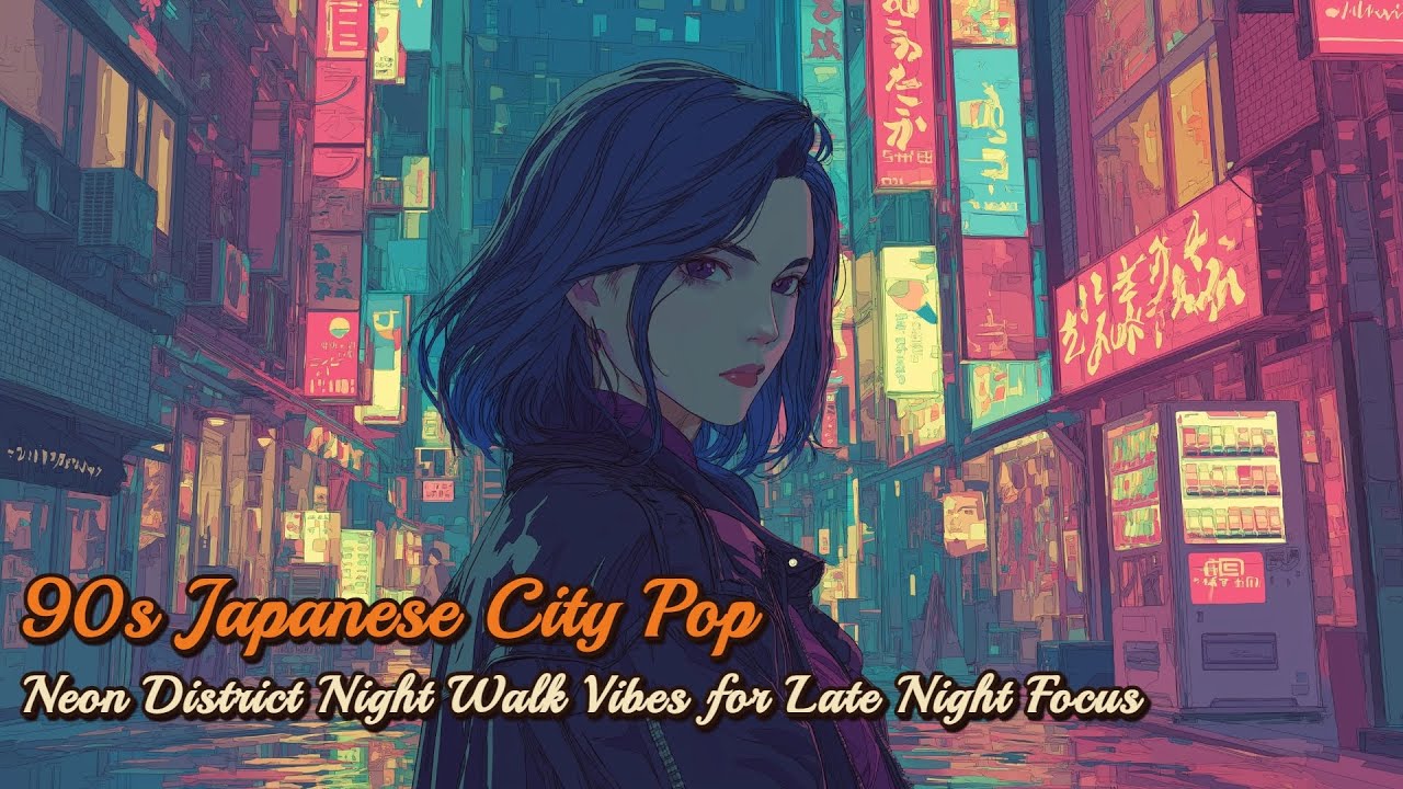 90s Japanese City Pop - Neon District Night Walk Vibes for Late Night Focus [105 min]