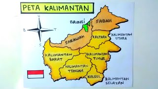 Peta kalimantan - cara menggambar pulau kalimantan