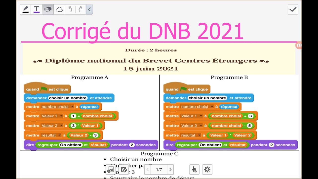 Correction Du Brevet De Maths 2021 Corrigé Brevet 2021 Exo Scratch. - YouTube