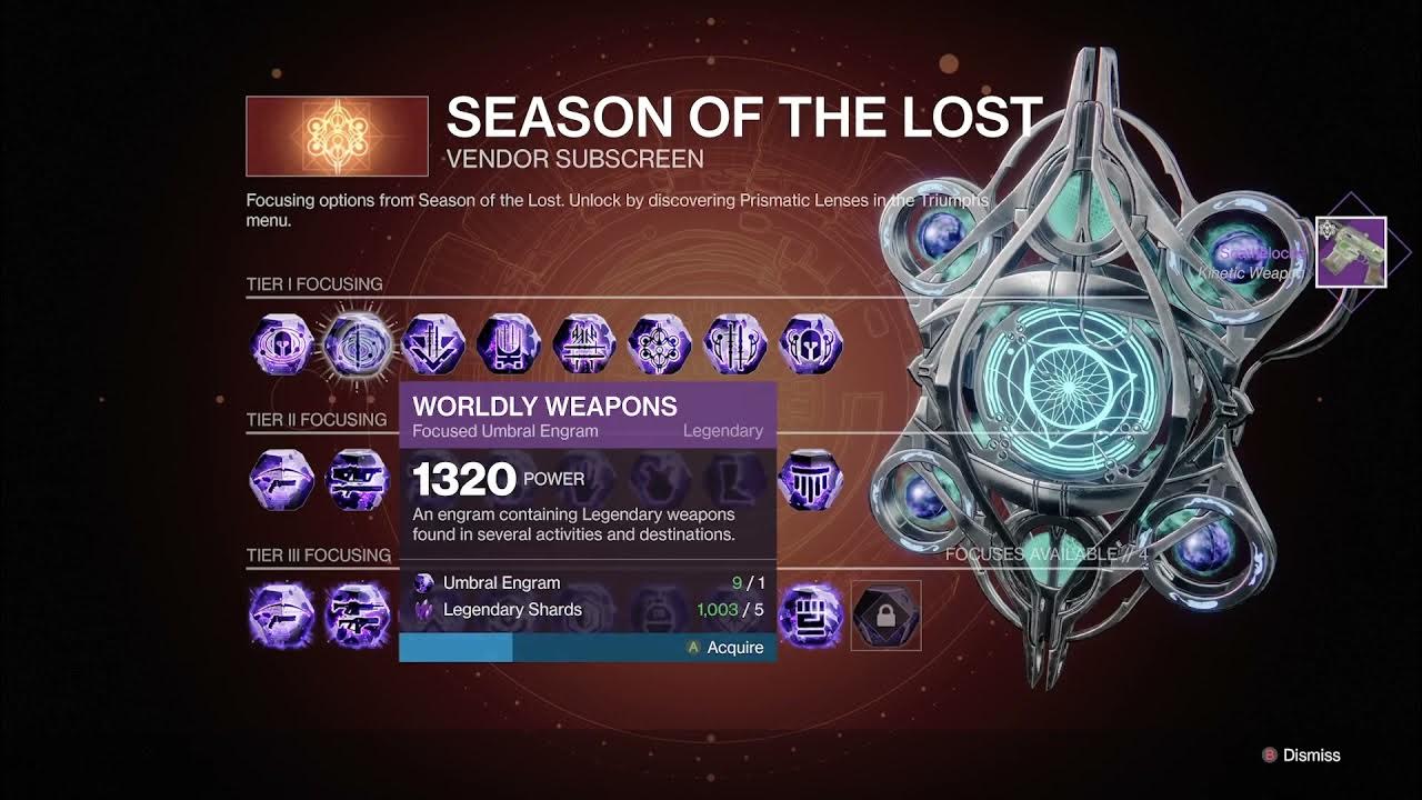 Umbral Engram Farm Season Of The Lost Season Of The Lost, Worldly Weapons, Umbral Engrams, Destiny 2, Helm