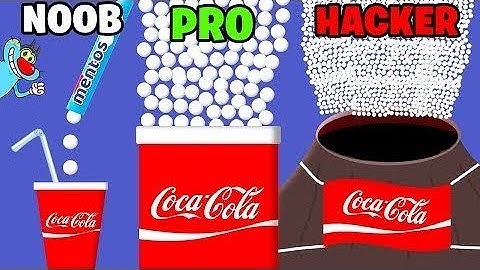 NOOB vs PRO vs HACKER - Coca Cola and Mentos (Drop and explode)