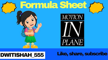 Formula sheet Motion in plane | Motion in plane formula sheet NEET