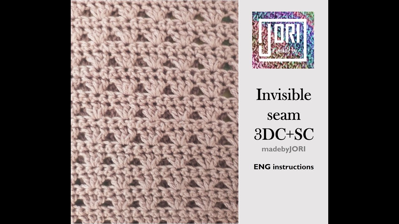 Invisible seam/ invisible join with 3DC motif and SC rounds - YouTube