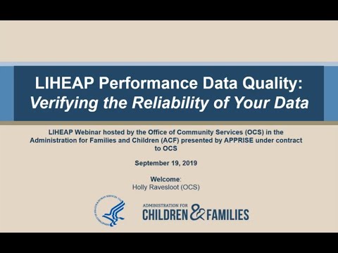 LIHEAP Performance Data Quality  Verifying Your Data Final