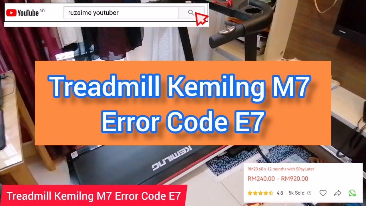 Treadmill Kemilng M7 Error Code E7 YouTube
