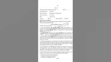 BCom Honours 3rd Semester l Human Resource Management question paper l Nov/Dec Exam 2022