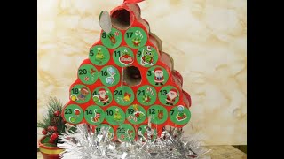 Christmas advent calendar: how to make it recycling rolls of toilet paper!