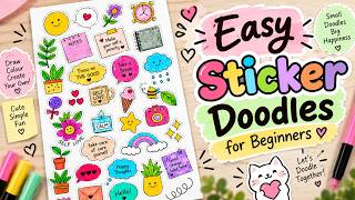 Easy Sticker Doodles for Beginners 🌈 | Cute & Simple Sticker Drawing Ideas #neensdoodles screenshot 1