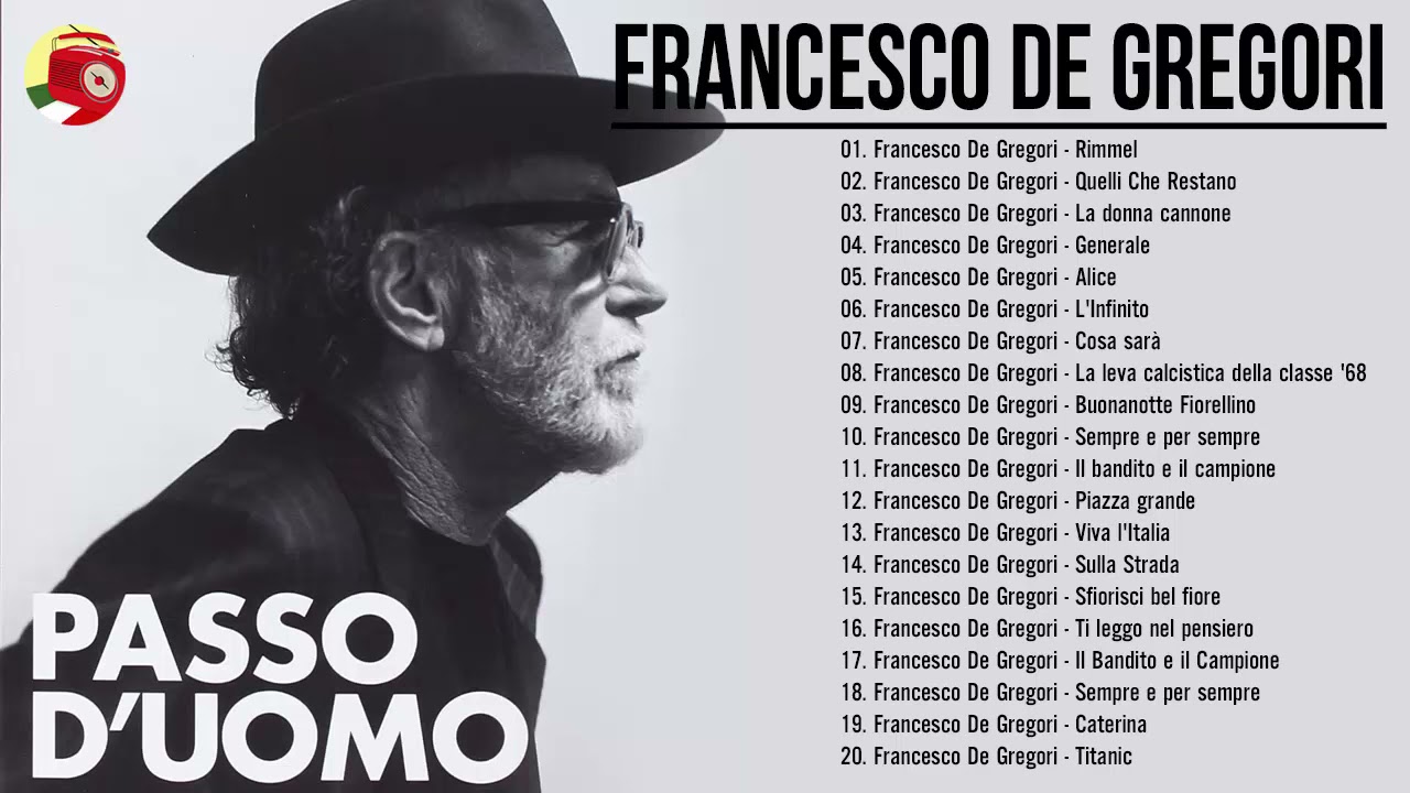 Francesco De Gregori 20 migliori canzoni famose - Best Of Francesco De  Gregori 