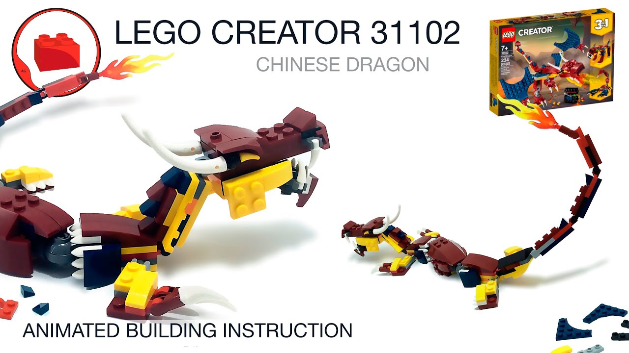 Chinese Dragon MOC - LEGO CREATOR 31102 alternative build instructions Part 7 - YouTube