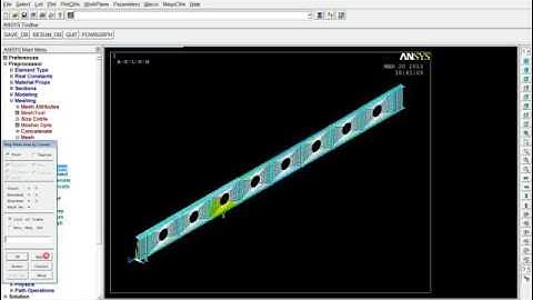 ANSYS APDL training - Nonlinear Analysis - Perforated steel beams - Meshing - Part 3