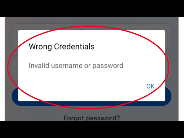 Fix wrong credentials invalid username or password facebook login