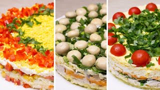 3 ОЧЕНЬ вкусных салата на Новый Год 🎄 Вкусные праздничные салаты на новогодний стол