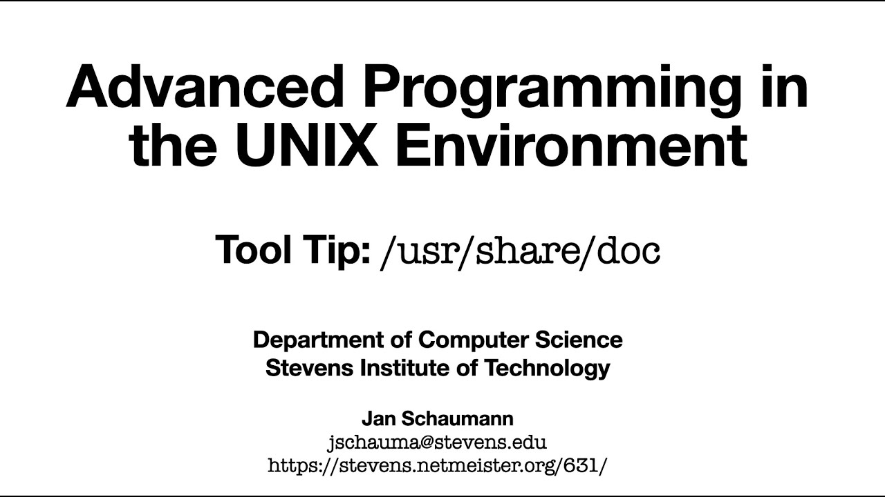 Advanced Programming in the UNIX Environment: Tool Tip - /usr/share/doc ...