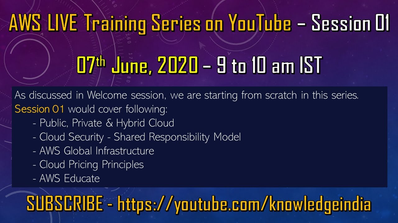 Online AWS Training Series - 07th June, 2020 - Session 01 - YouTube