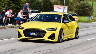 NEW Lowered Audi RS6 C8 w/ Akrapovic Exhaust | Sounds, accelerations, ...