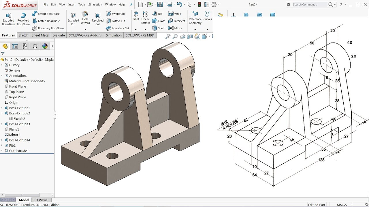 SolidWorks Tutorial for beginners Exercise 57 - YouTube