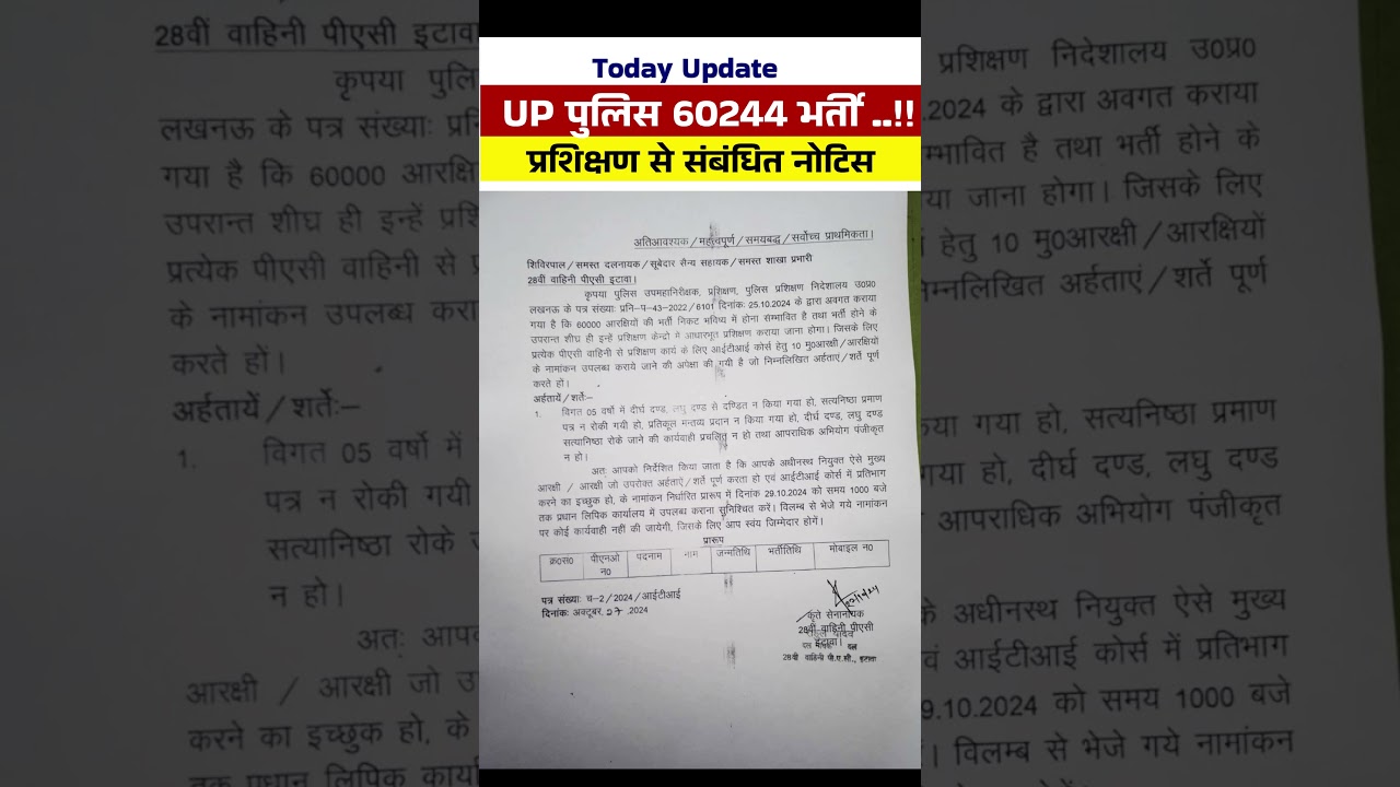 UP POLICE PHYSICAL NOTICE UPDATE | UP POLICE RESULT NEWS TODAY 