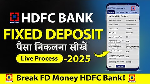 hdfc bank ka fixed deposit kaise tode | hdfc bank fixed deposit withdrawal online | Break HDFC Fd