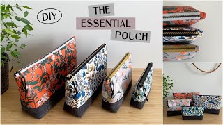 The Essential Pouch ~ a classic zipper pouch in four sizes, featuring a metal zipper closure.
