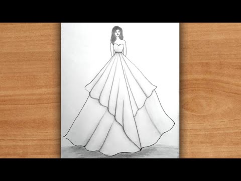 How to draw a Girl with Beautiful Traditional Dress || girl with ...