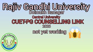 RGU CUET-PG COUNSELLING problem!