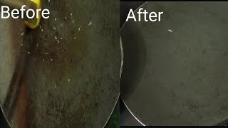 How to clean iron kadai (pan)| लोहे की Tawa साफ कैसे करे|How to clean iron Tawa at home in 2 min