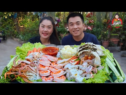 กด like กด share Update New ทะเลซีฟู้ด กุ้ง ปูม้านึ่ง จิ้มซีฟู้ด แกล้มกระเทียมโทน แซ่บหลายจ้า