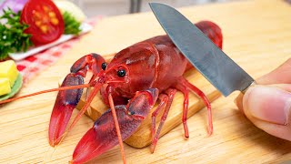 Yummy Miniature Grilled Lobster Recipe 🦞 Cooking Mini Seafood In Miniature Kitchen - ASMR Video