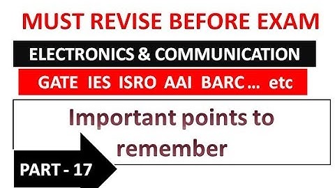 Important points and formula for GATE IES ISRO BARC PSUs-Part 17