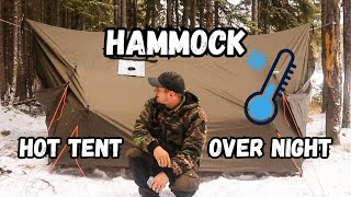 Alone in the Cold SOLO Winter Hammock Hot Tent Camp