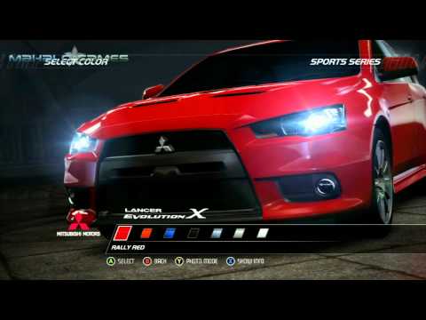 Need For Speed Hot Pursuit Cars Mitsubishi Lancer Evolution X