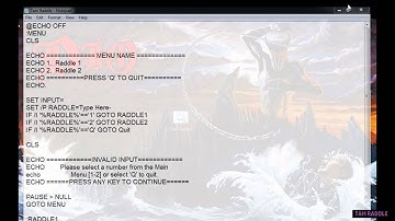 BATCH CODING PT5 - HOW TO MKE A MENU SCREEN!