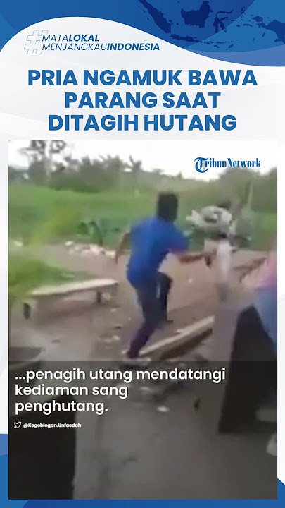 Viral Video Penagih Utang Lari Ketakutan Dikejar Pria Diduga Peminjam Sambil Acungkan Parang