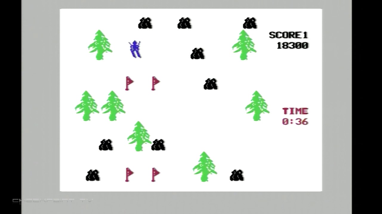 Ski by Commodore And Hal Labs 1983 Downhill Skiing Game C64 Gameplay