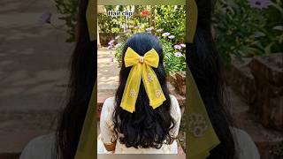 Beautiful Yellow Bow Hair Clip 🎀💛#shorts #shortsfeed #hair #viral #trending #kannada