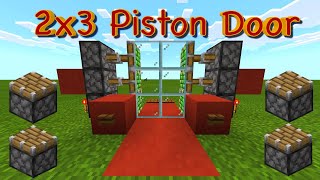 Minecraft 2x3 Piston Door - Redstone Door! - Two Entry Methods! - Howto - 2021 @9byte