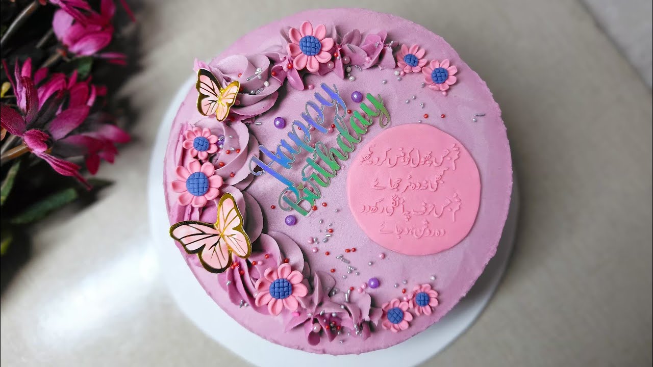 Birthday Cake Decoration Idea Flower Cake Butterfly Cake YouTube