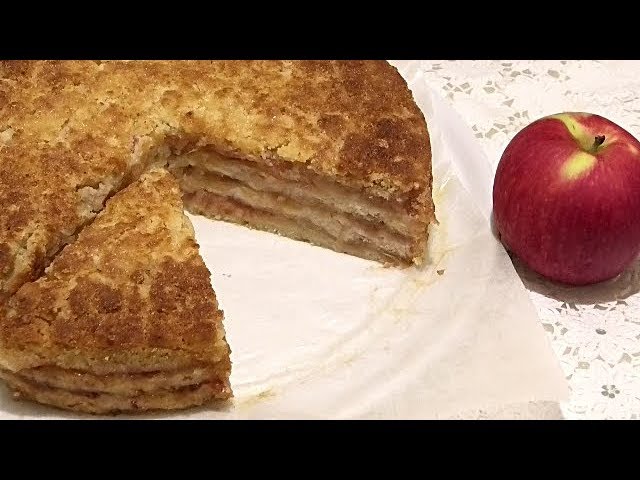 Болгарский пирог с яблоками и манкой Насыпной яблочный пирог