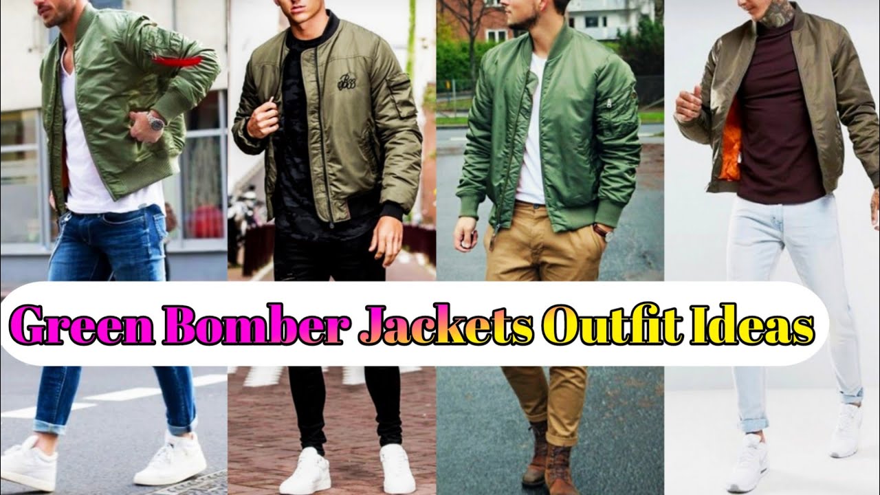 Bomber Jackets Outfit Ideas For Men || Green Bomber Jackets Casual Looks ||  by Look Stylish - YouTube