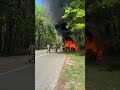 Vehicle goes up in flames after crashing into tree in Manchester NJ