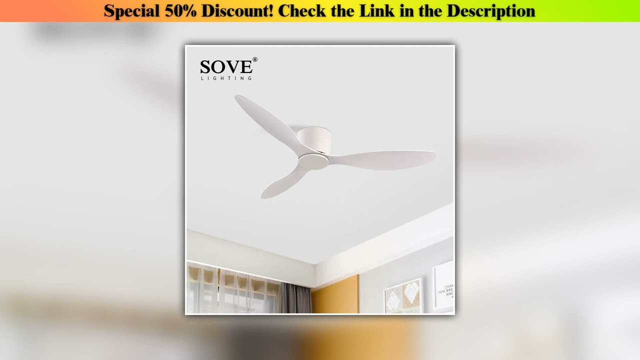 Best Seller SOVE Modern Black White Low Floor DC Motor 30W Ceiling Fans With Remote Control Simple•