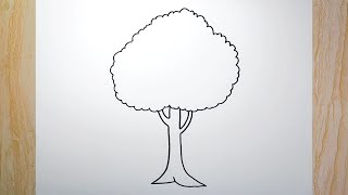 Menggambar pohon yang mudah - Gambar pohon