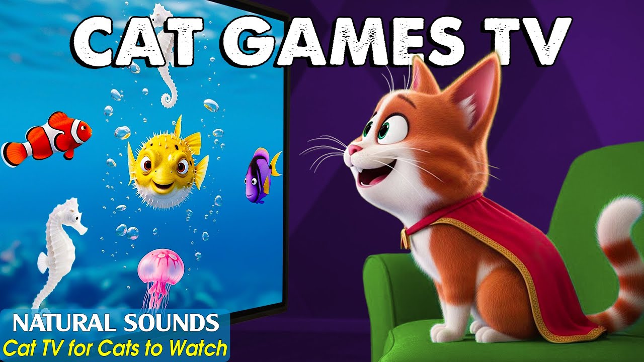 Stimulating Cat Games TV－ANTI LONELINESS TREATMENT for Cat At Home with Funny Video For Cats😸 CAT TV