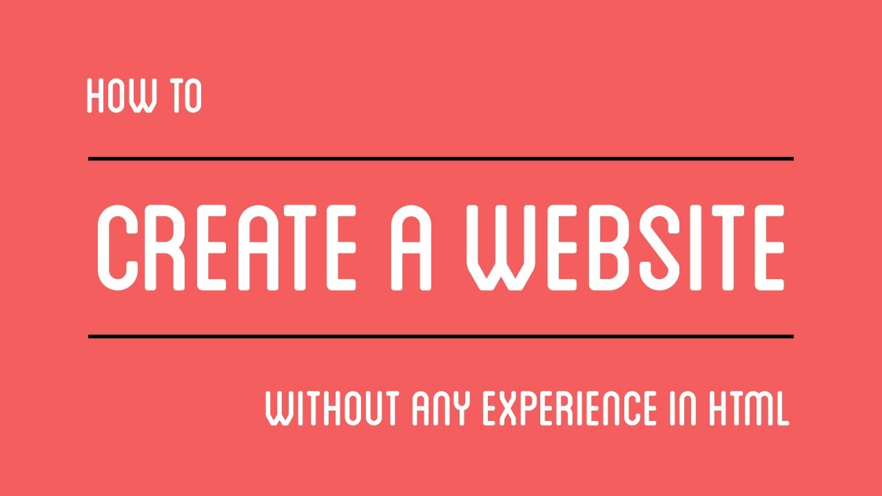 How To Create a Website Without Any Experience in HTML - YouTube