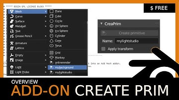 Blender 2.8 Add-on Overview: Create Prim addon - turns an object into add mesh addon (Free)