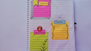 فكره لمقدمة الدفاتر والكشاكيل بالاستيكى نوت bullet journal for notebooks by using the sticky note