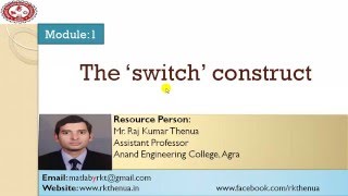 Lecture-26: Switch construct or Control statement in MATLAB (Hindi/Urdu)